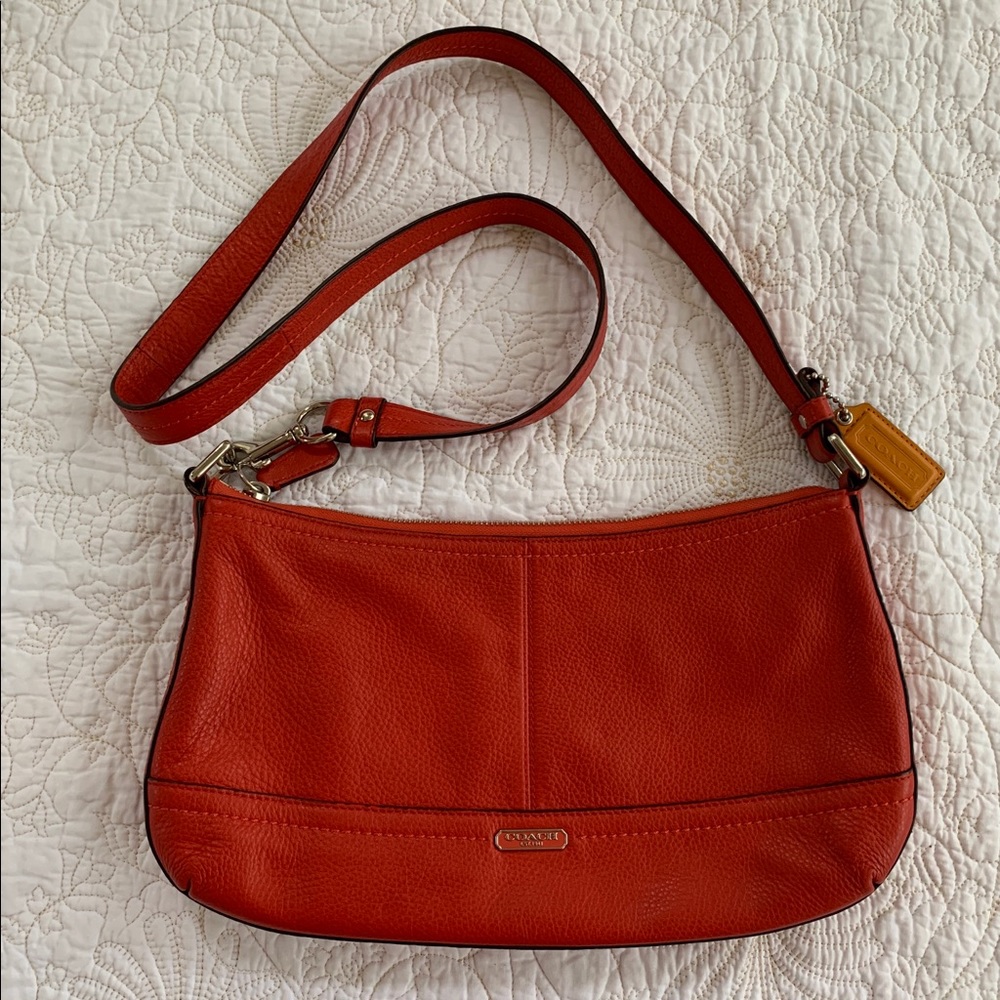 Coach Park Leather EW Duffle Red 2-Way Bag